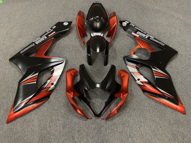 Negro Mate & Naranja 2005-2006 Suzuki GSXR 1000 Carenados Moto Negro Mate & Naranja 2005-2006 Suzuki GSXR 1000 Carenados Moto