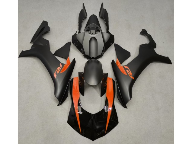Negro Mate & Naranja 2015-2019 Yamaha R1 Carenados Moto Negro Mate & Naranja 2015-2019 Yamaha R1 Carenados Moto