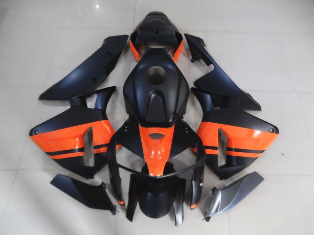 Negro Mate & Naranja Brillante 2005-2006 Honda CBR600RR Carenados Moto Negro Mate & Naranja Brillante 2005-2006 Honda CBR600RR Carenados Moto