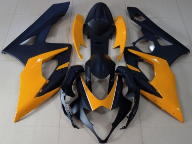Negro Mate & Naranja Claro 2005-2006 Suzuki GSXR 1000 Carenados Moto