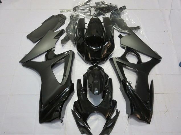 Negro Mate Negro Brillante 2007-2008 Suzuki GSXR 1000 Carenados Moto Negro Mate Negro Brillante 2007-2008 Suzuki GSXR 1000 Carenados Moto