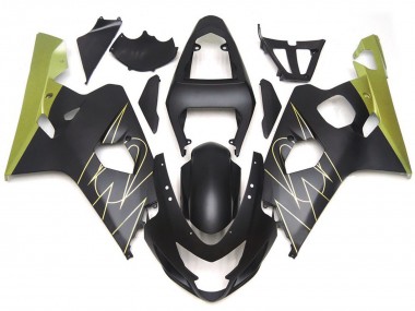 Negro Mate & Oro Corona Personalizado 2004-2005 Suzuki GSXR 600-750 Carenados Moto