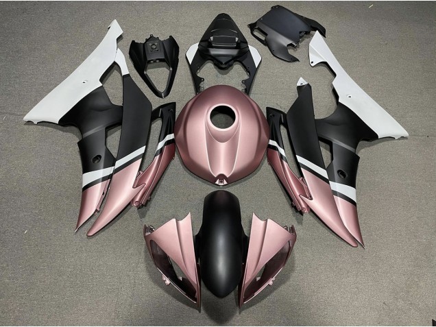 Negro Mate & Oro Rosa 2008-2016 Yamaha R6 Carenados Moto Negro Mate & Oro Rosa 2008-2016 Yamaha R6 Carenados Moto