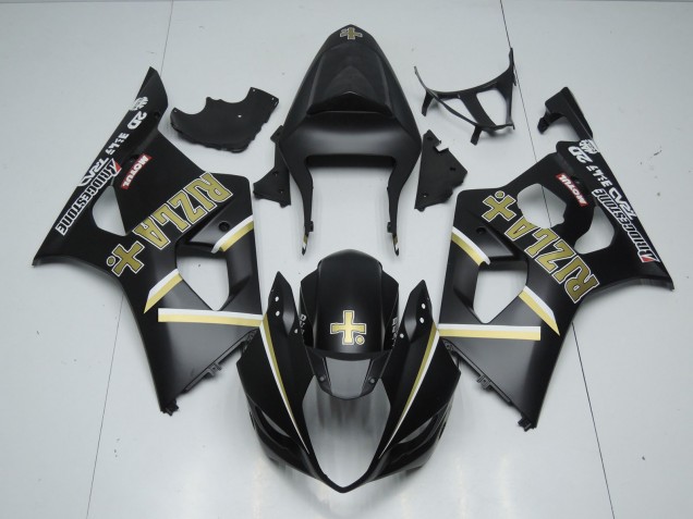Negro Mate Rizla 2003-2004 Suzuki GSXR 1000 Carenados Moto Negro Mate Rizla 2003-2004 Suzuki GSXR 1000 Carenados Moto