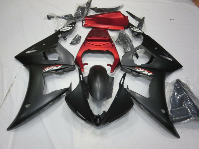 Negro Mate & Rojo 2003-2004 Yamaha R6 Carenados Moto Negro Mate & Rojo 2003-2004 Yamaha R6 Carenados Moto