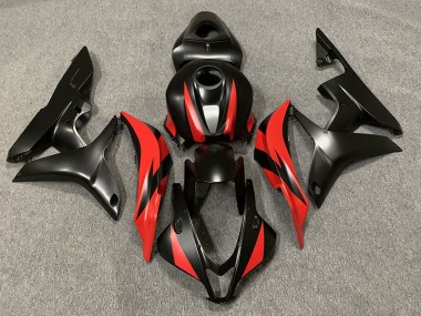 Negro Mate & Rojo 2007-2008 Honda CBR600RR Carenados Moto