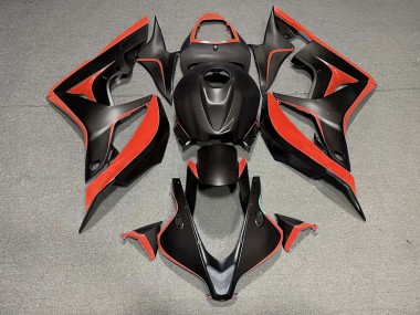 Negro Mate & Rojo 2007-2008 Honda CBR600RR Carenados Moto