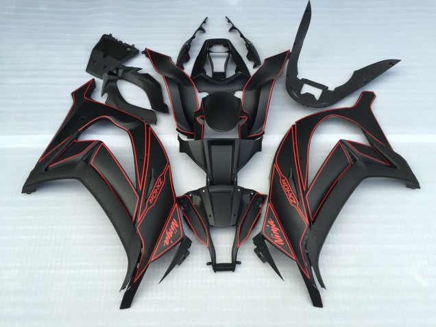 Negro Mate & Rojo 2011-2015 Kawasaki ZX10R Carenados Moto Negro Mate & Rojo 2011-2015 Kawasaki ZX10R Carenados Moto