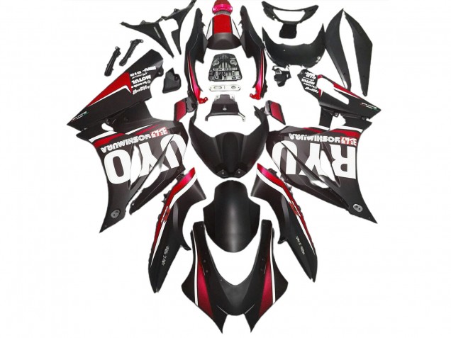 Negro Mate & Rojo 2017-2023 Suzuki GSXR 1000 Carenados Moto