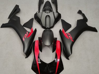 Negro Mate & Rojo Perla 2015-2019 Yamaha R1 Carenados Moto