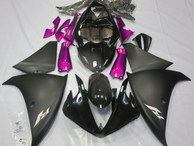 Negro Mate & Rosa 2009-2011 Yamaha R1 Carenados Moto