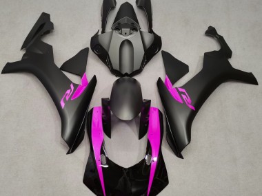 Negro Mate & Rosa 2015-2019 Yamaha R1 Carenados Moto