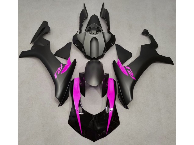 Negro Mate & Rosa 2015-2019 Yamaha R1 Carenados Moto Negro Mate & Rosa 2015-2019 Yamaha R1 Carenados Moto
