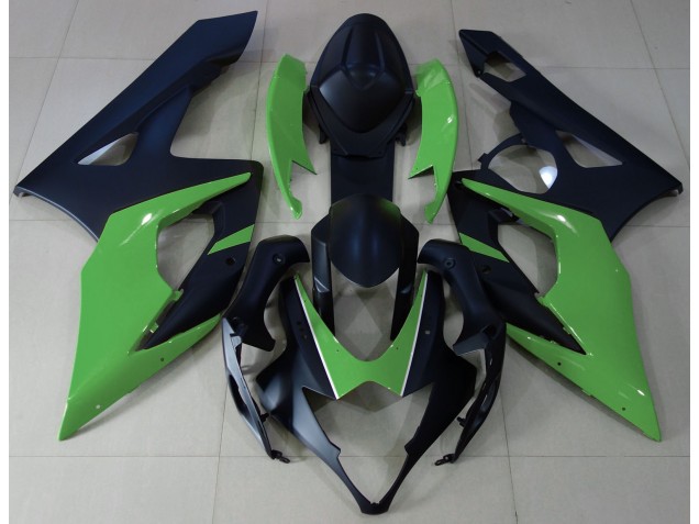 Negro Mate & Verde 2005-2006 Suzuki GSXR 1000 Carenados Moto Negro Mate & Verde 2005-2006 Suzuki GSXR 1000 Carenados Moto