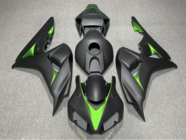 Negro Mate & Verde 2006-2007 Honda CBR1000RR Carenados Moto