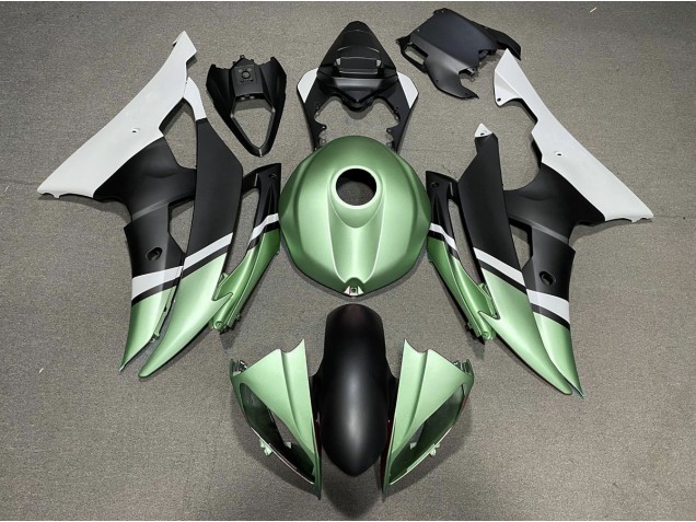 Negro Mate & Verde 2008-2016 Yamaha R6 Carenados Moto Negro Mate & Verde 2008-2016 Yamaha R6 Carenados Moto