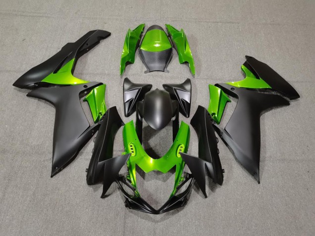 Negro Mate & Verde 2011-2024 Suzuki GSXR 600-750 Carenados Moto Negro Mate & Verde 2011-2024 Suzuki GSXR 600-750 Carenados Moto