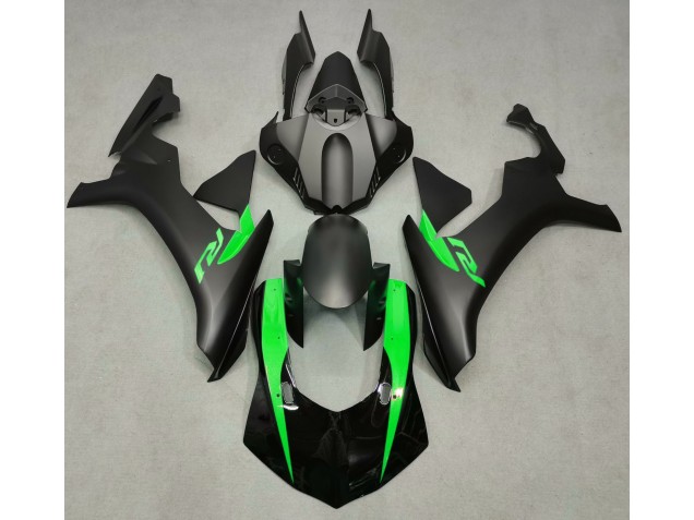 Negro Mate & Verde 2015-2019 Yamaha R1 Carenados Moto Negro Mate & Verde 2015-2019 Yamaha R1 Carenados Moto