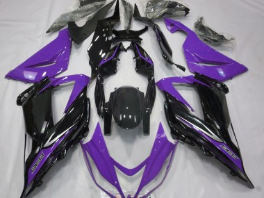 Negro & Morado 2013-2018 Kawasaki ZX6R Carenados Moto