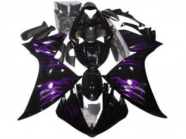 Negro & Morado Llama 2009-2011 Yamaha R1 Carenados Moto