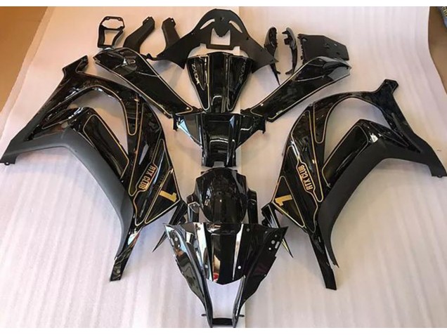 Negro & Oro 2016-2019 Kawasaki ZX10R Carenados Moto Negro & Oro 2016-2019 Kawasaki ZX10R Carenados Moto