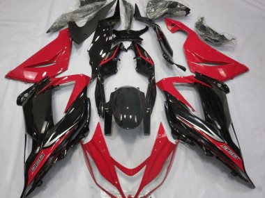 Negro & Rojo 2013-2018 Kawasaki ZX6R Carenados Moto