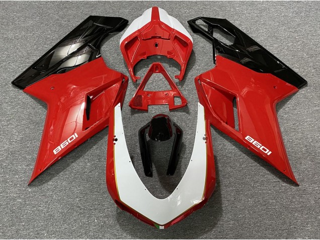 Negro Rojo Blanco 2007-2014 Ducati 848 1098 1198 Carenados Moto Negro Rojo Blanco 2007-2014 Ducati 848 1098 1198 Carenados Moto