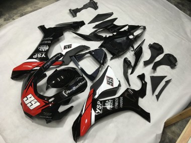 Negro Rojo & Blanco 99 2015-2019 Yamaha R1 Carenados Moto