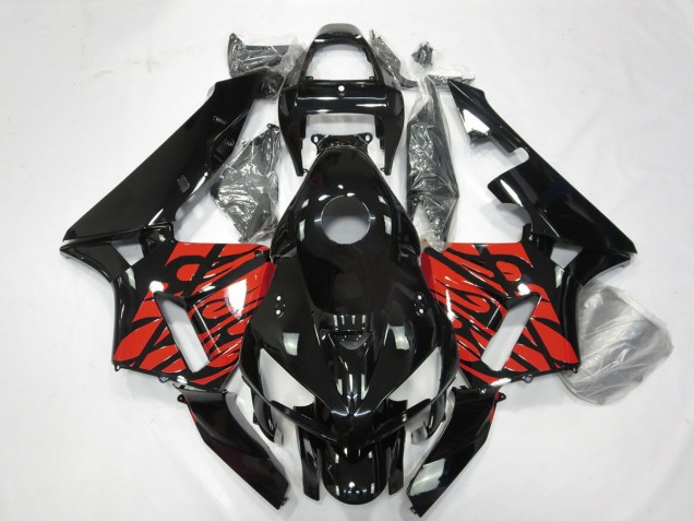 Negro & Rojo Tribal 2005-2006 Honda CBR600RR Carenados Moto Negro & Rojo Tribal 2005-2006 Honda CBR600RR Carenados Moto