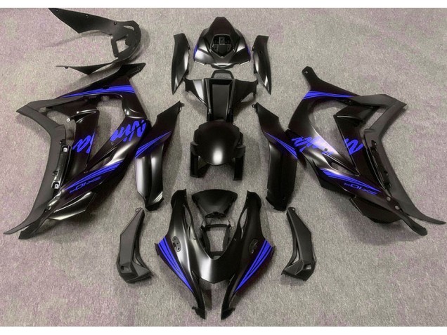 Negro Satinado & Azul 2016-2019 Kawasaki ZX10R Carenados Moto Negro Satinado & Azul 2016-2019 Kawasaki ZX10R Carenados Moto