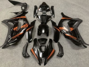 Negro Satinado & Naranja 2016-2019 Kawasaki ZX10R Carenados Moto