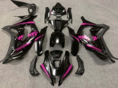 Negro Satinado & Rosa 2016-2019 Kawasaki ZX10R Carenados Moto