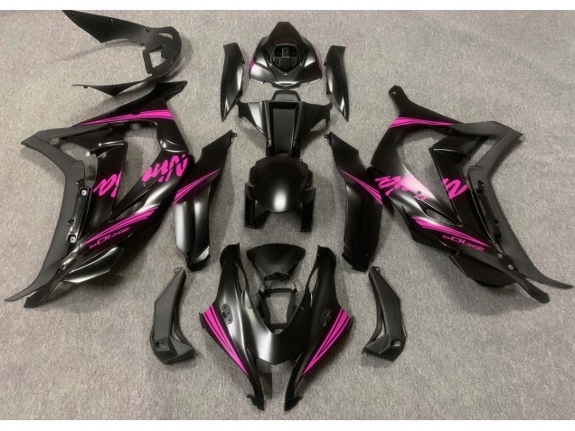 Negro Satinado & Rosa 2016-2019 Kawasaki ZX10R Carenados Moto Negro Satinado & Rosa 2016-2019 Kawasaki ZX10R Carenados Moto