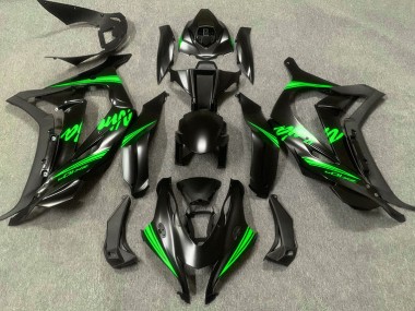 Negro Satinado & Verde 2016-2019 Kawasaki ZX10R Carenados Moto