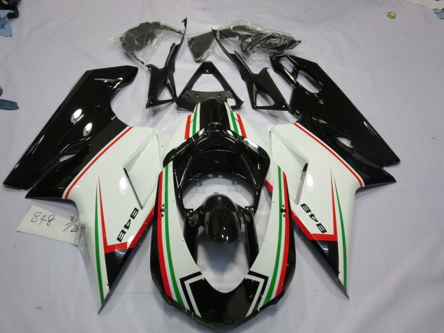 Negro Tricolor 2007-2014 Ducati 848 1098 1198 Carenados Moto Negro Tricolor 2007-2014 Ducati 848 1098 1198 Carenados Moto