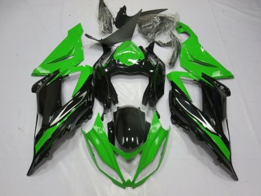 Negro & Verde 2013-2018 Kawasaki ZX6R Carenados Moto