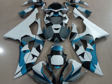 Nieve Azul Glaciar Camuflaje 2008-2016 Yamaha R6 Carenados Moto