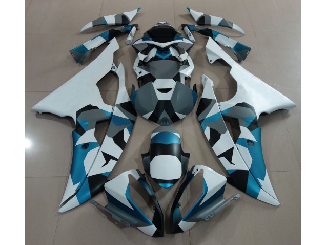 Nieve Azul Glaciar Camuflaje 2008-2016 Yamaha R6 Carenados Moto Nieve Azul Glaciar Camuflaje 2008-2016 Yamaha R6 Carenados Moto