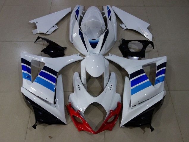OEM Estilo Azul & Blanco 2007-2008 Suzuki GSXR 1000 Carenados Moto OEM Estilo Azul & Blanco 2007-2008 Suzuki GSXR 1000 Carenados Moto