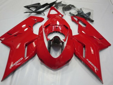 OEM Estilo Rojo Brillante 2007-2014 Ducati 848 1098 1198 Carenados Moto