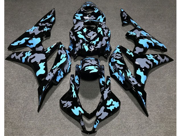 Personalizado Camuflaje Azul 2007-2008 Honda CBR600RR Carenados Moto Personalizado Camuflaje Azul 2007-2008 Honda CBR600RR Carenados Moto