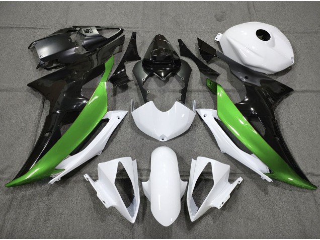 Personalizado Verde Blanco & Negro 2008-2016 Yamaha R6 Carenados Moto Personalizado Verde Blanco & Negro 2008-2016 Yamaha R6 Carenados Moto