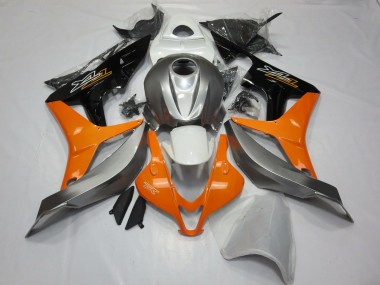 Plata Blanco & Naranja 2007-2008 Honda CBR600RR Carenados Moto