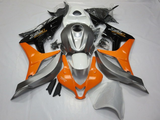 Plata Blanco & Naranja 2007-2008 Honda CBR600RR Carenados Moto Plata Blanco & Naranja 2007-2008 Honda CBR600RR Carenados Moto