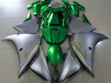 Plata Mate & Verde 2009-2011 Yamaha R1 Carenados Moto