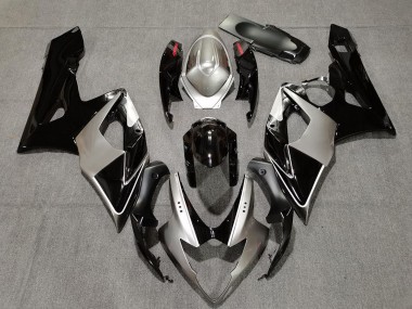 Plata & Negro 2005-2006 Suzuki GSXR 1000 Carenados Moto
