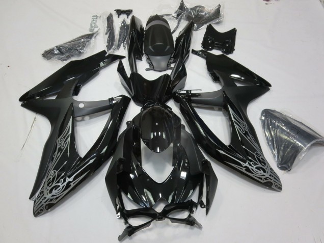 Plata & Negro 2008-2010 Suzuki GSXR 600-750 Carenados Moto Plata & Negro 2008-2010 Suzuki GSXR 600-750 Carenados Moto