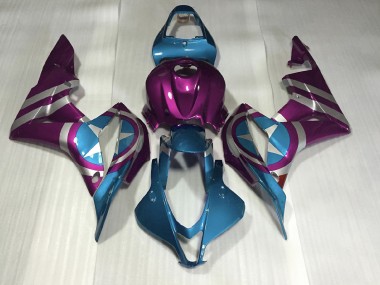 Púrpura & Azul Claro Capitán América 2007-2008 Honda CBR600RR Carenados Moto