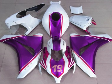 Púrpura Brillante & Blanco 2008-2011 Honda CBR1000RR Carenados Moto