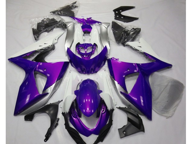 Púrpura Brillante & Blanco 2009-2016 Suzuki GSXR 1000 Carenados Moto Púrpura Brillante & Blanco 2009-2016 Suzuki GSXR 1000 Carenados Moto